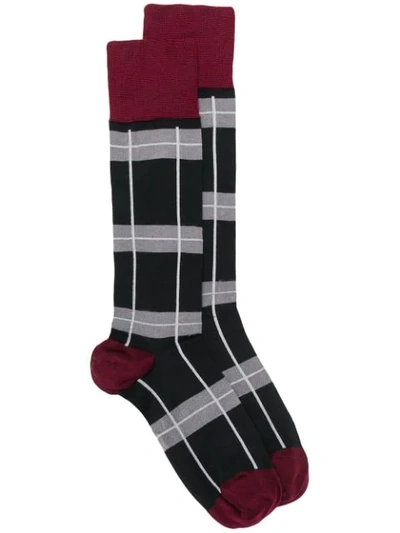 Shop Marni Tartan Pattern Socks - Black
