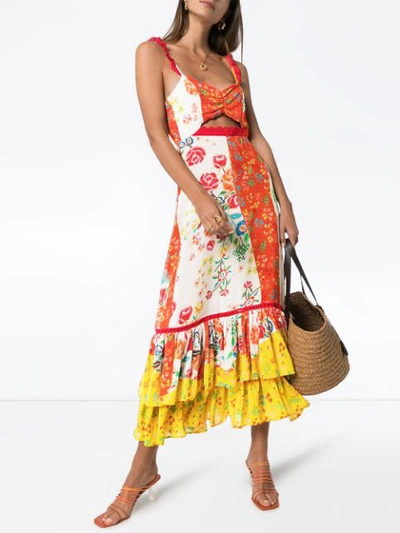 Shop All Things Mochi Alejandra Floral Print Dress In Red