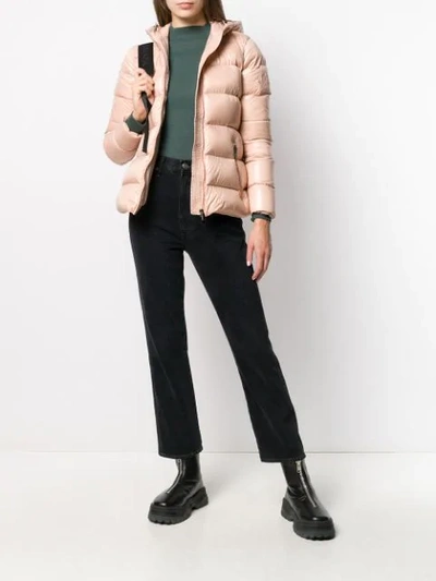 Shop Moncler Hooded Puffer Jacket In Neutrals