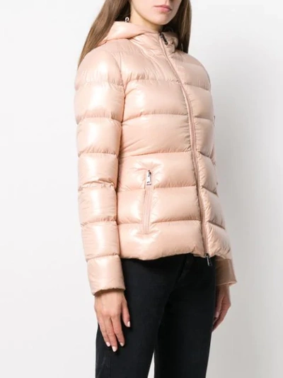 Shop Moncler Hooded Puffer Jacket In Neutrals