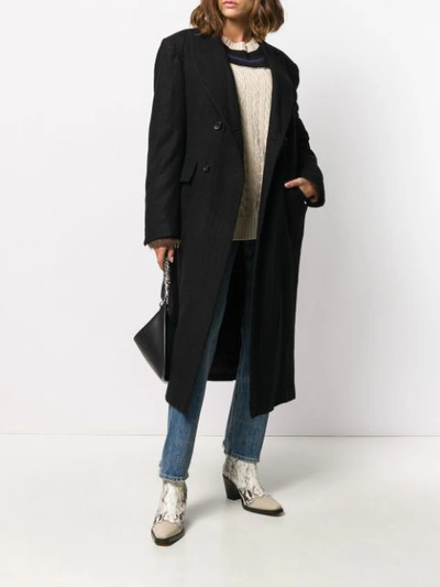 Shop Junya Watanabe Fitted Double-breasted Coat In Black