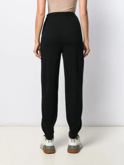 Shop Stella Mccartney Logo Band Zipped Trousers In Black