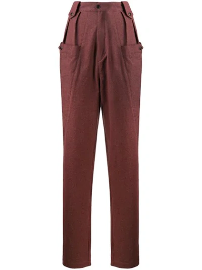 Shop Isabel Marant High-waisted Tapered Trousers In Red