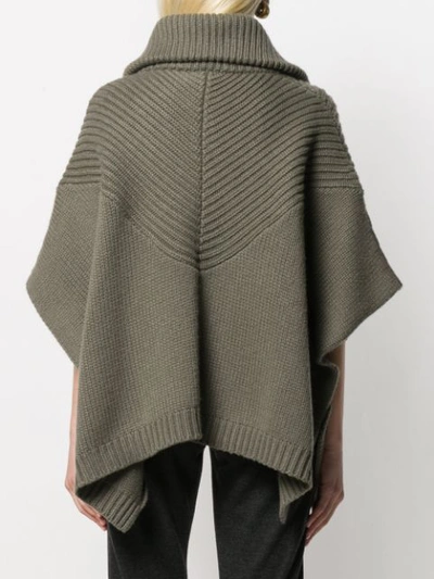 Shop Brunello Cucinelli Knitted Cape Jumper In Green