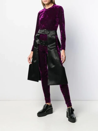 Shop Comme Des Garçons Longsleeved Velvet Jumper In Purple
