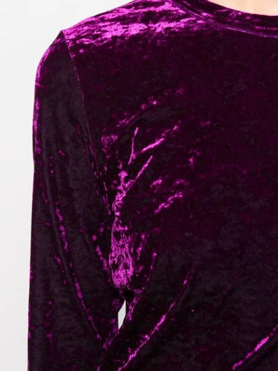 Shop Comme Des Garçons Longsleeved Velvet Jumper In Purple