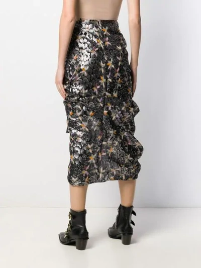 Shop Isabel Marant Geometric Print Asymmetric Skirt In Black