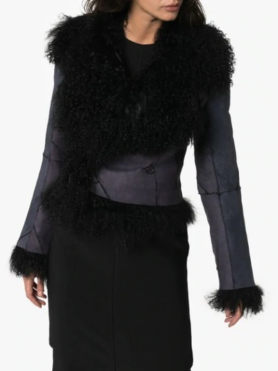 Shop Ann Demeulemeester Panelled Shearling Jacket In Black