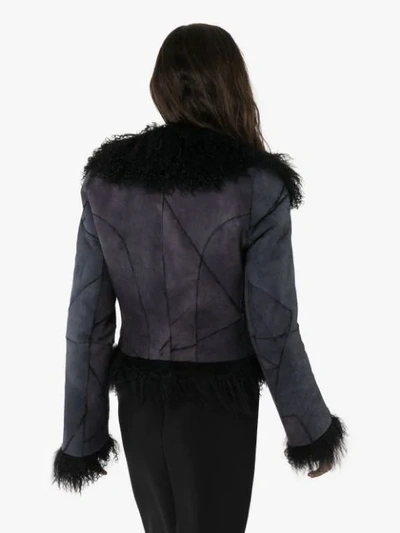 Shop Ann Demeulemeester Panelled Shearling Jacket In Black