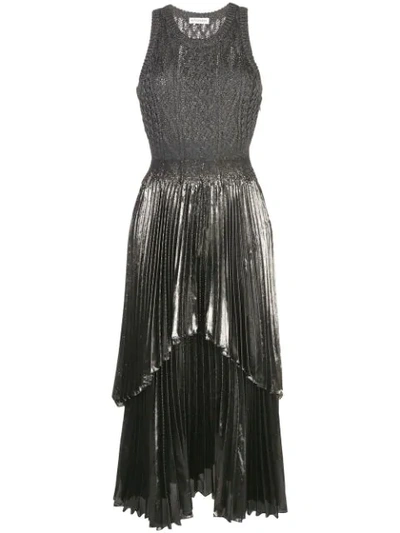 Shop Altuzarra Knitted Metallic Finish Mishka Dress In Anthracite