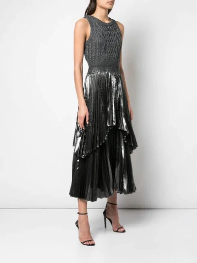 Shop Altuzarra Knitted Metallic Finish Mishka Dress In Anthracite