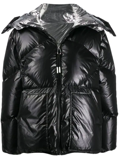 Shop Sandro Reversible Puffer Jacket In Black