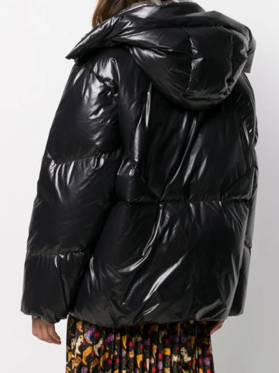 Shop Sandro Reversible Puffer Jacket In Black