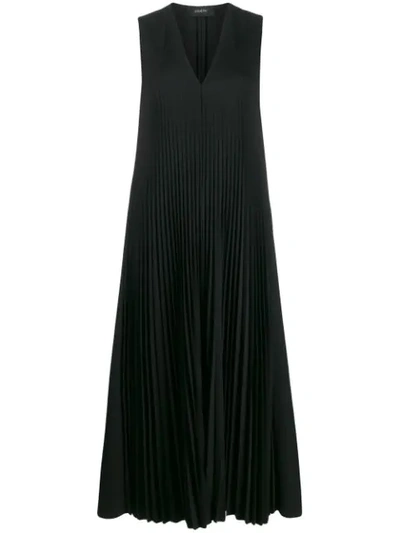 Shop Joseph V-neck Pleated Dress In Black