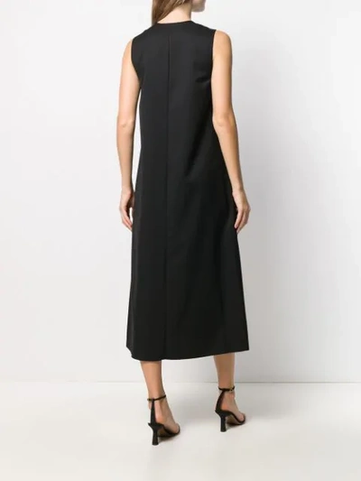 Shop Joseph V-neck Pleated Dress In Black