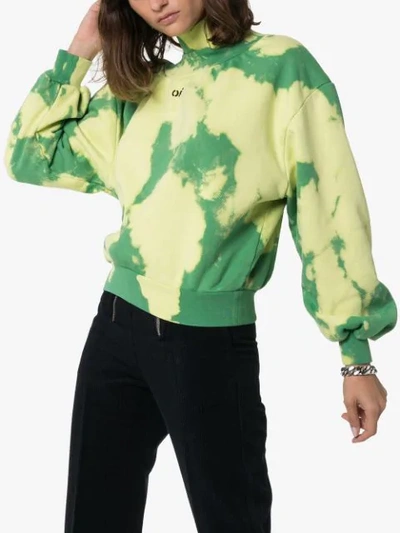Shop Off-white High-neck Cloud Print Sweatshirt In Green