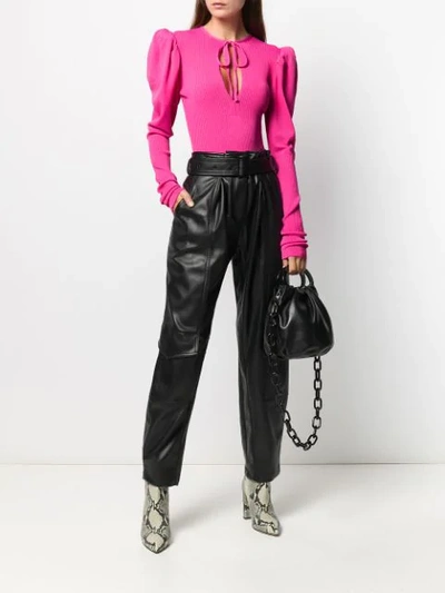 Shop Msgm Geraffter Body In 14 Pink