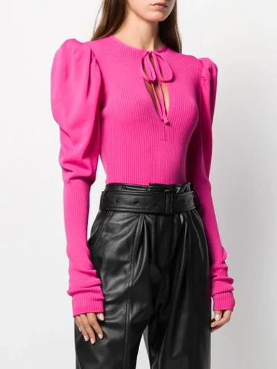 Shop Msgm Geraffter Body In 14 Pink