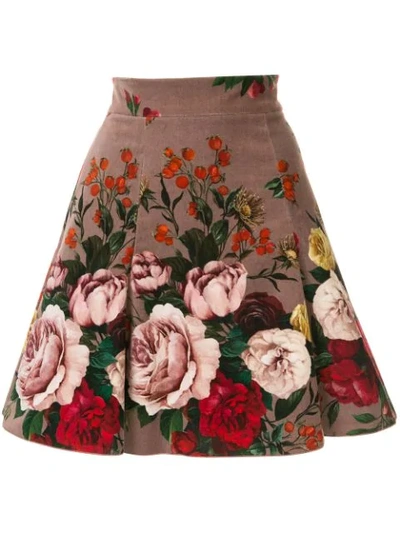 Shop Dolce & Gabbana Floral-print A-line Skirt In Hf82a Rose Barocche F.rosa