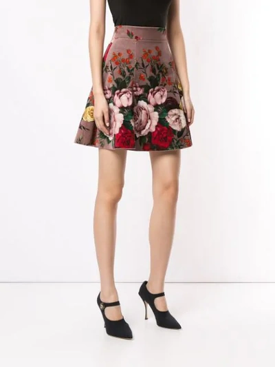 Shop Dolce & Gabbana Floral-print A-line Skirt In Hf82a Rose Barocche F.rosa