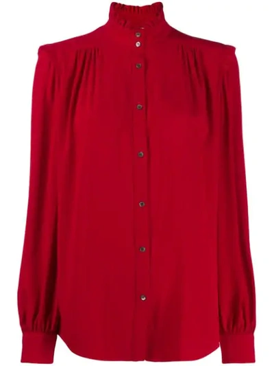 Shop N°21 Ruffle Neck Shirt In Red
