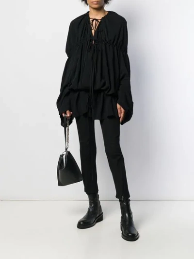 Shop Ann Demeulemeester Oversized Hooded Top In 099 Black