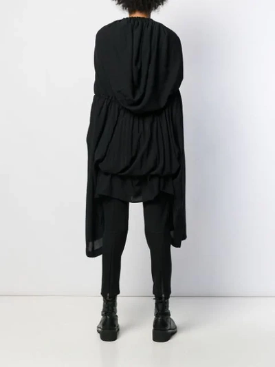Shop Ann Demeulemeester Oversized Hooded Top In 099 Black