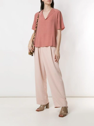 Shop Alcaçuz Miami Flapped Neck Blouse In Pink