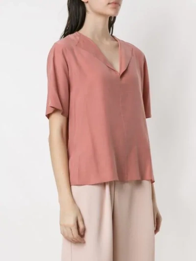 Shop Alcaçuz Miami Flapped Neck Blouse In Pink