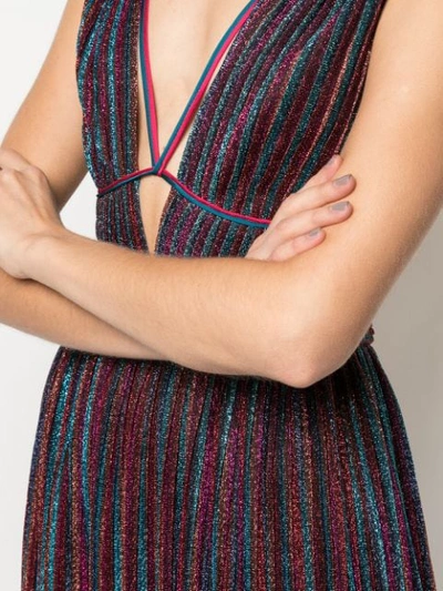 Shop Jonathan Simkhai Metallized Striped Maxi Dress In Multicolour