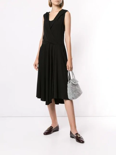 Shop Anteprima Hooded Midi Dress In Black