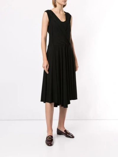 Shop Anteprima Hooded Midi Dress In Black