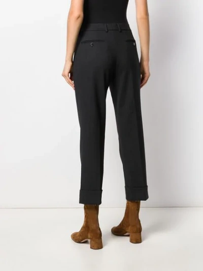 Shop Incotex Cropped Tailored Trousers In Grey