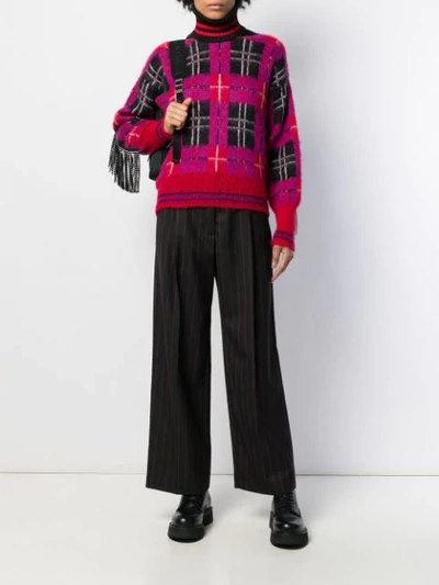 PINSTRIPED HIGH-WAISTED TROUSERS