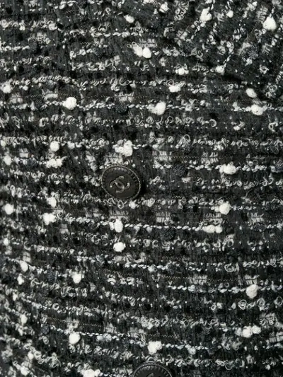 Pre-owned Chanel 2010's Contrast Trim Tweed Jacket In Black