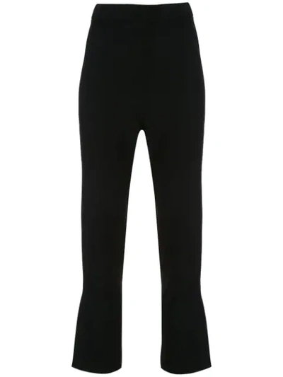 Shop Cushnie Cropped-length Flared Trousers In Black