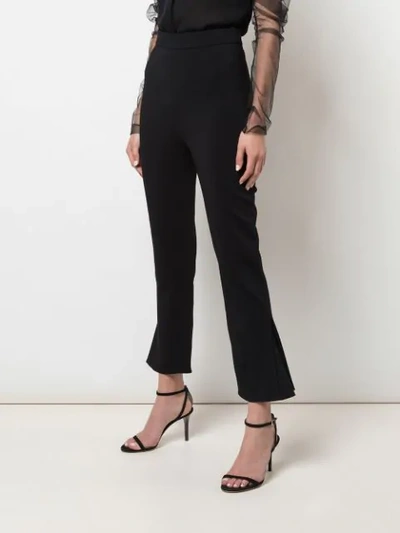 Shop Cushnie Cropped-length Flared Trousers In Black