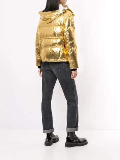 Shop Golden Goose Yuri Metallic Coat In Gold