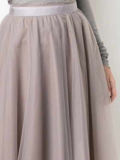 Shop Marc Le Bihan Asymmetric Hem Silk Skirt In Grey