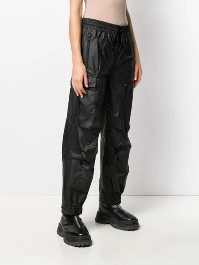 Shop Alexander Wang Leather-look Track Pants In Black