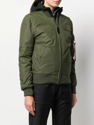 Shop Alpha Industries Ma-1 D-tec Bomber Jacket In Green