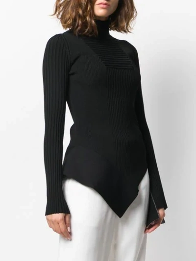 Shop Off-white Asymmetric Knitted Top In Black