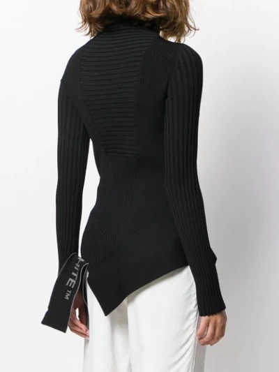 Shop Off-white Asymmetric Knitted Top In Black