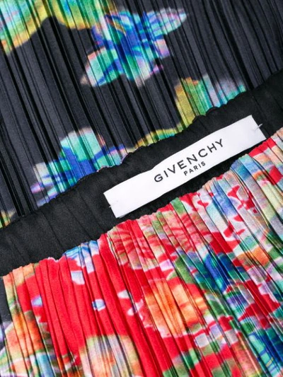 Givenchy Bloom Asymmetrical Plisse Midi Skirt In Multicolour