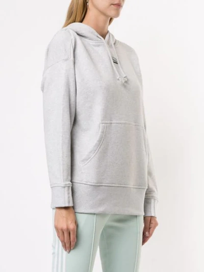 Shop Adidas Originals Relaxed-fit Logo Patch Hoodie In Grey