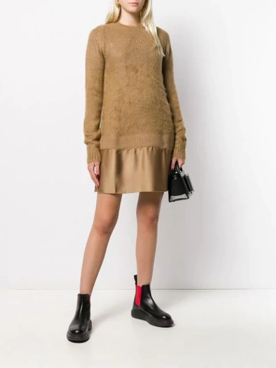 Shop N°21 Panelled Knitted Dress In Brown