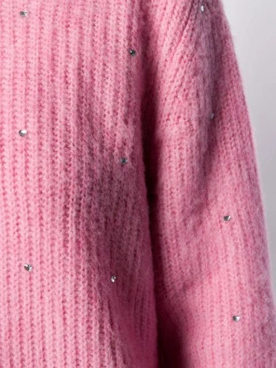 Msgm Crystal-embellished Jumper In Pink