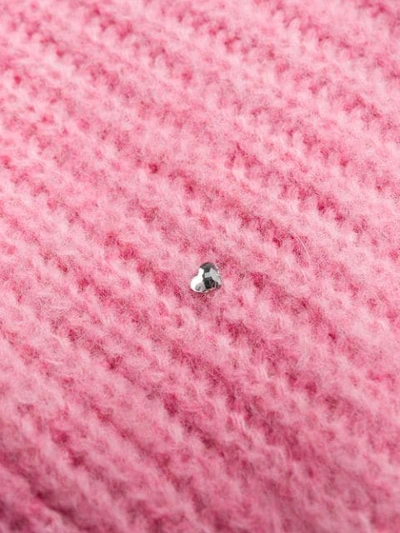 Shop Msgm Crystal-embellished Jumper In Pink