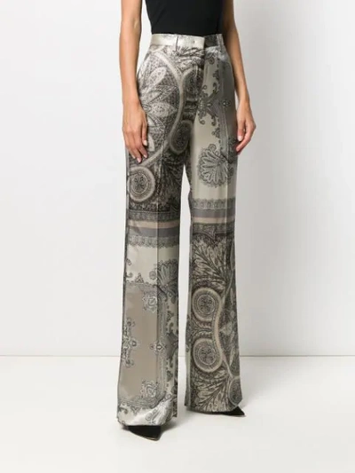 Shop Etro Flared Trousers In Grey