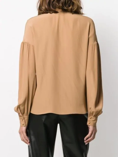 Shop Pinko Pussy Bow Blouse In Brown